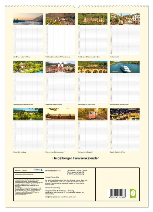 Heidelberger Familienkalender (CALVENDO Premium Wandkalender 2026)