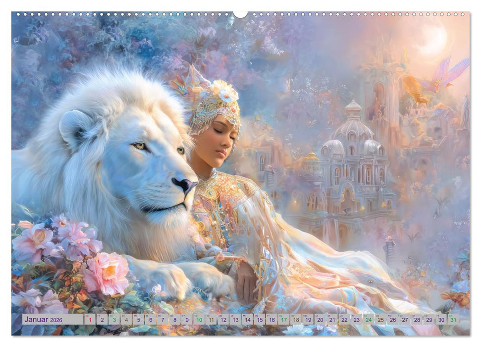 Traumhafte Sphären - Mensch und Tier in Symbiose (CALVENDO Premium Wandkalender 2026)