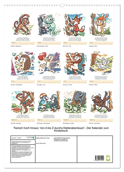 Tierisch hoch hinaus: Von A bis Z durchs Kletterabenteuer! - Der Kalender zum Kinderbuch (CALVENDO Wandkalender 2026)