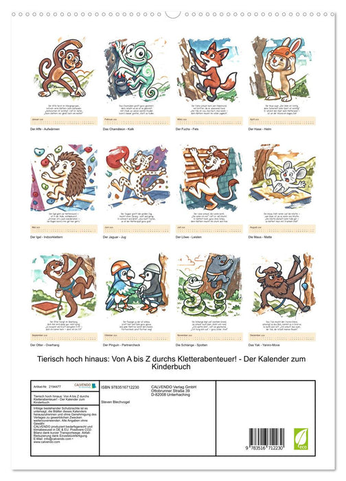 Tierisch hoch hinaus: Von A bis Z durchs Kletterabenteuer! - Der Kalender zum Kinderbuch (CALVENDO Premium Wandkalender 2026)