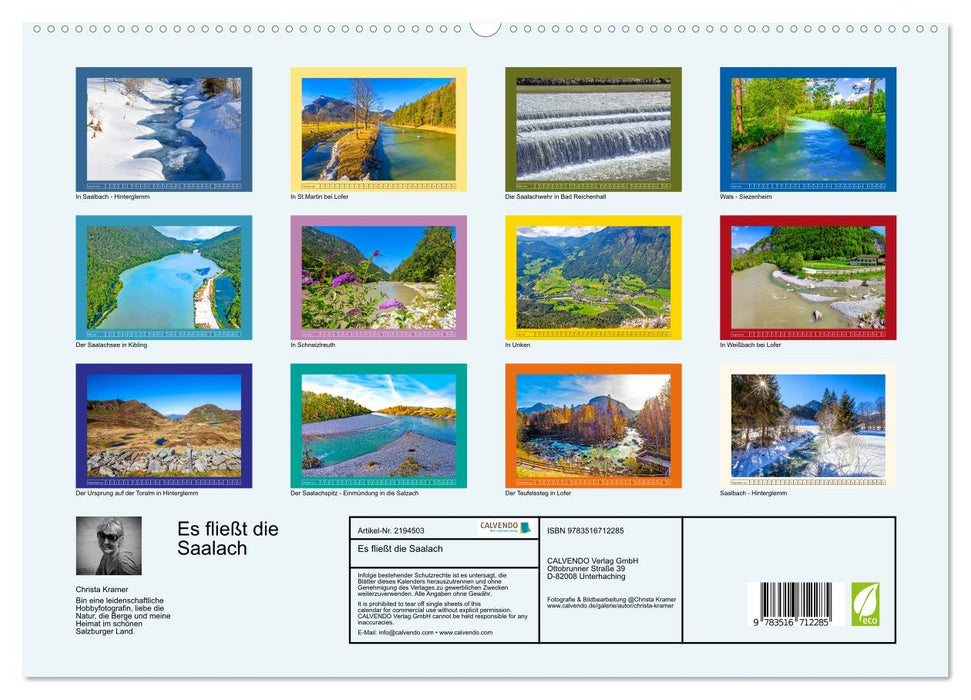 Es fließt die Saalach (CALVENDO Premium Wandkalender 2026)