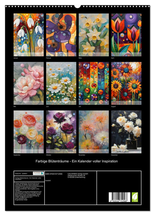 Farbige Blütenträume - Ein Kalender voller Inspiration (CALVENDO Premium Wandkalender 2026)