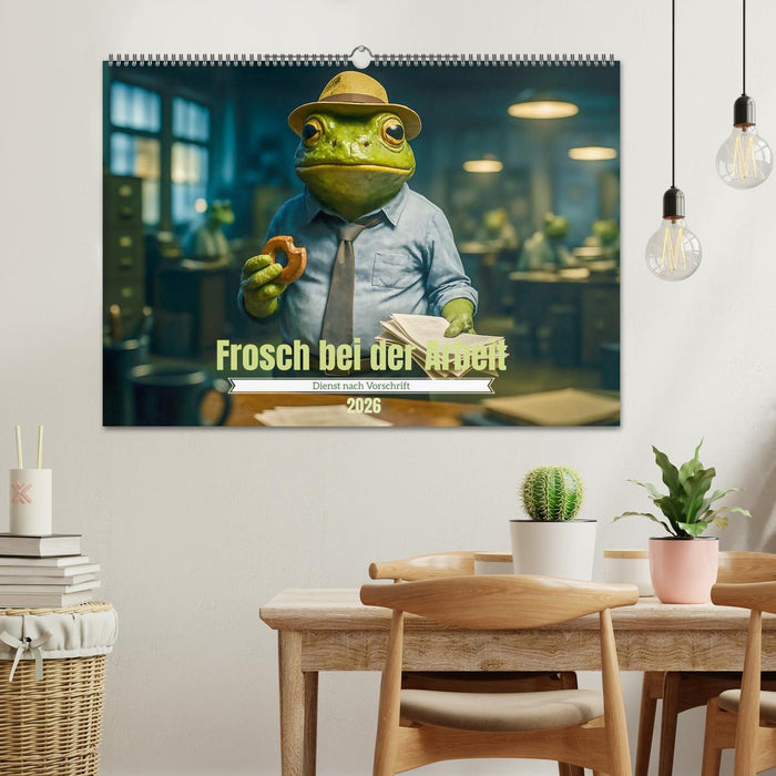 Frosch bei der Arbeit- Dienst nach Vorschrift (CALVENDO Wandkalender 2026)