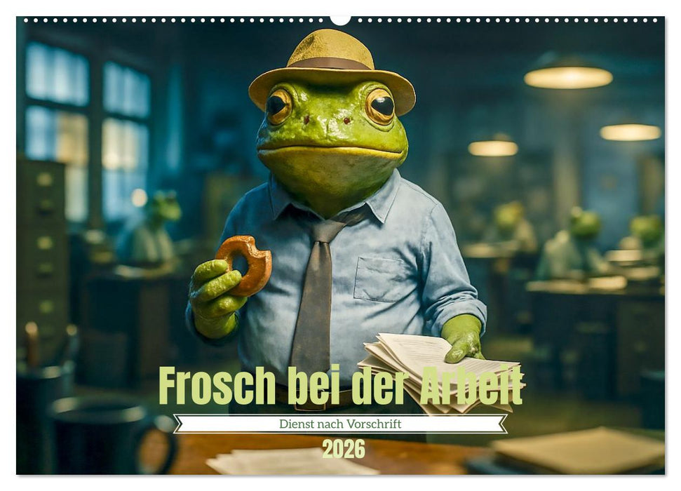 Frosch bei der Arbeit- Dienst nach Vorschrift (CALVENDO Wandkalender 2026)