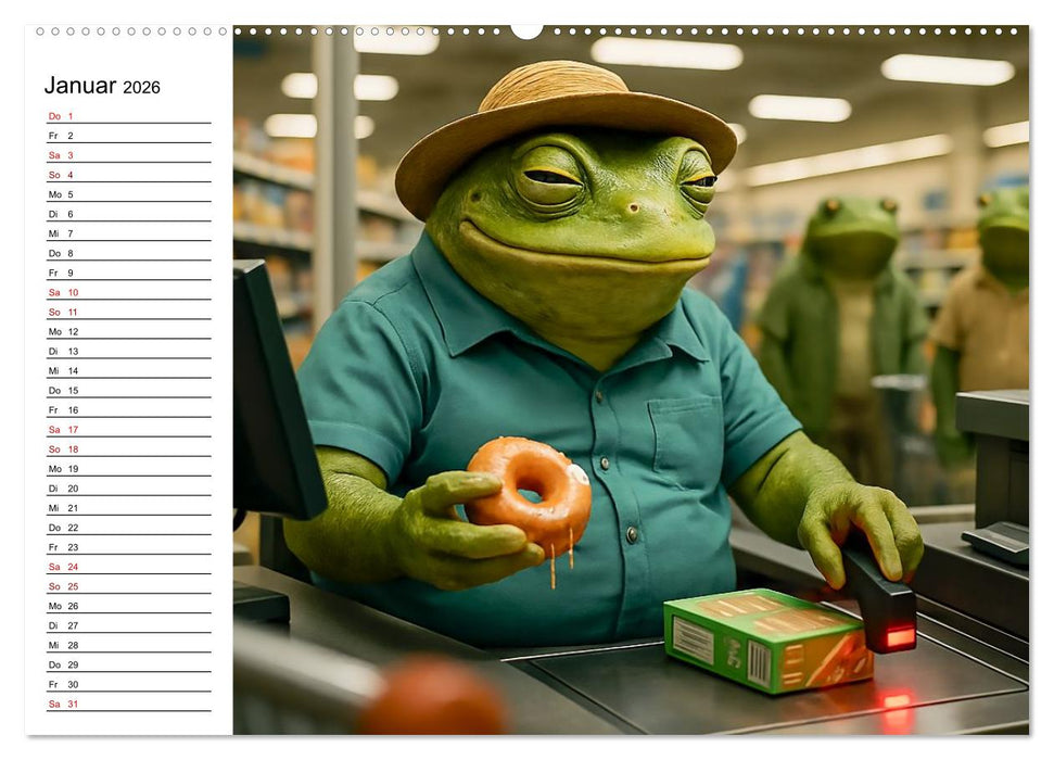Frosch bei der Arbeit- Dienst nach Vorschrift (CALVENDO Wandkalender 2026)