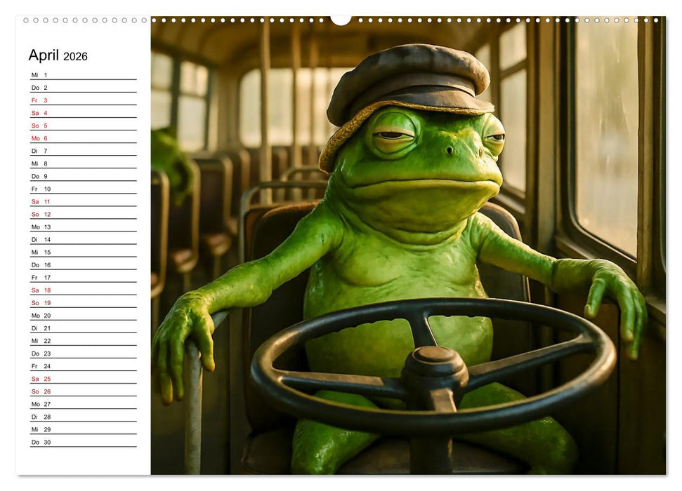 Frosch bei der Arbeit- Dienst nach Vorschrift (CALVENDO Wandkalender 2026)