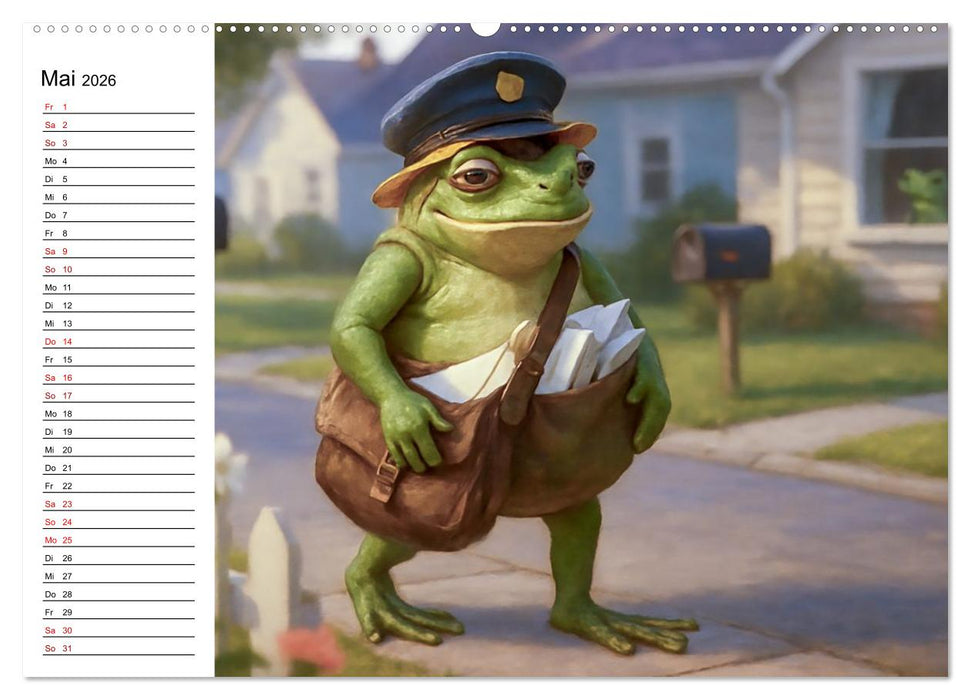 Frosch bei der Arbeit- Dienst nach Vorschrift (CALVENDO Wandkalender 2026)