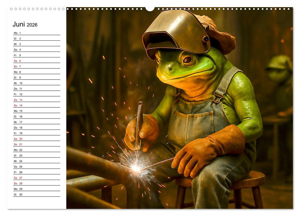 Frosch bei der Arbeit- Dienst nach Vorschrift (CALVENDO Wandkalender 2026)