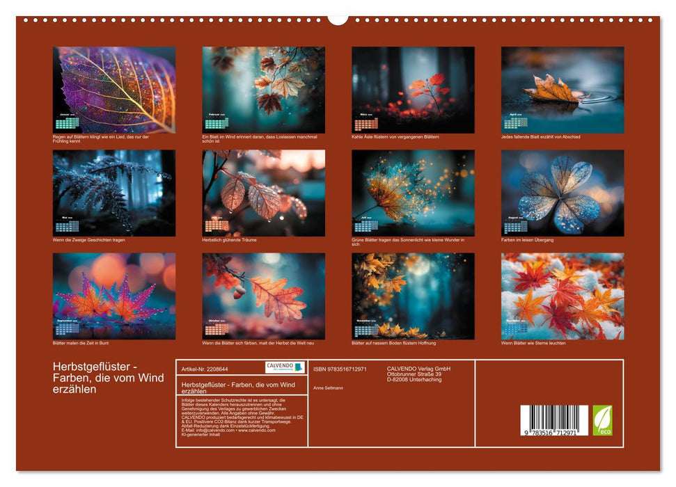 Herbstgeflüster - Farben, die vom Wind erzählen (CALVENDO Premium Wandkalender 2026)