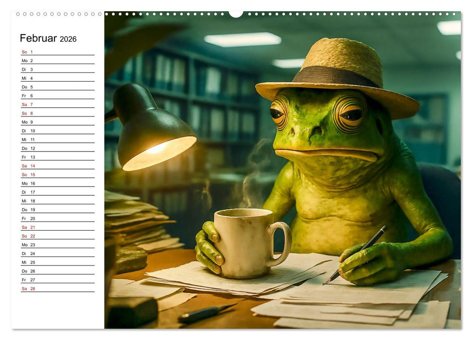 Frosch bei der Arbeit- Dienst nach Vorschrift (CALVENDO Premium Wandkalender 2026)