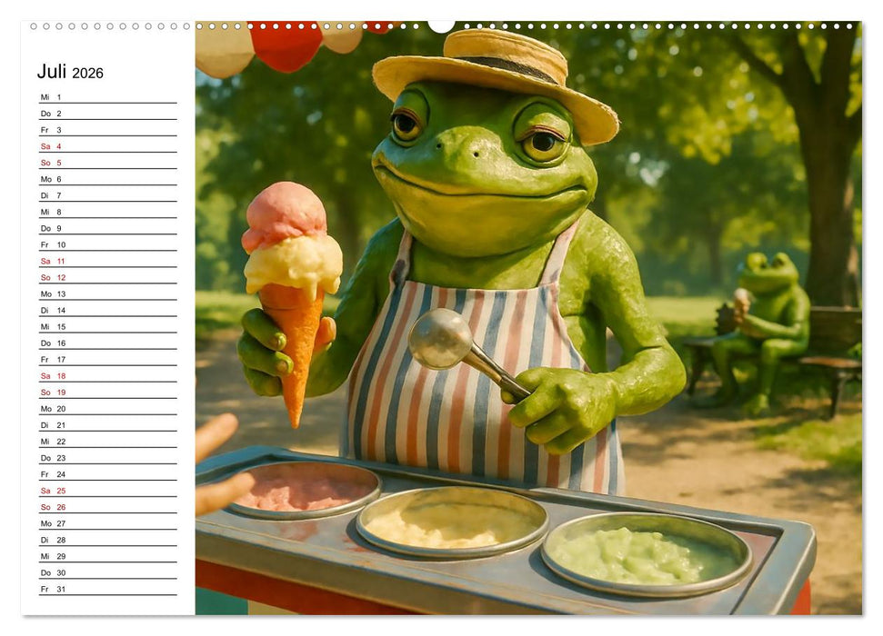 Frosch bei der Arbeit- Dienst nach Vorschrift (CALVENDO Premium Wandkalender 2026)