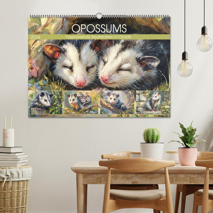 Opossums. Faszinierende Beutelratten in Öloptik (CALVENDO Wandkalender 2026)