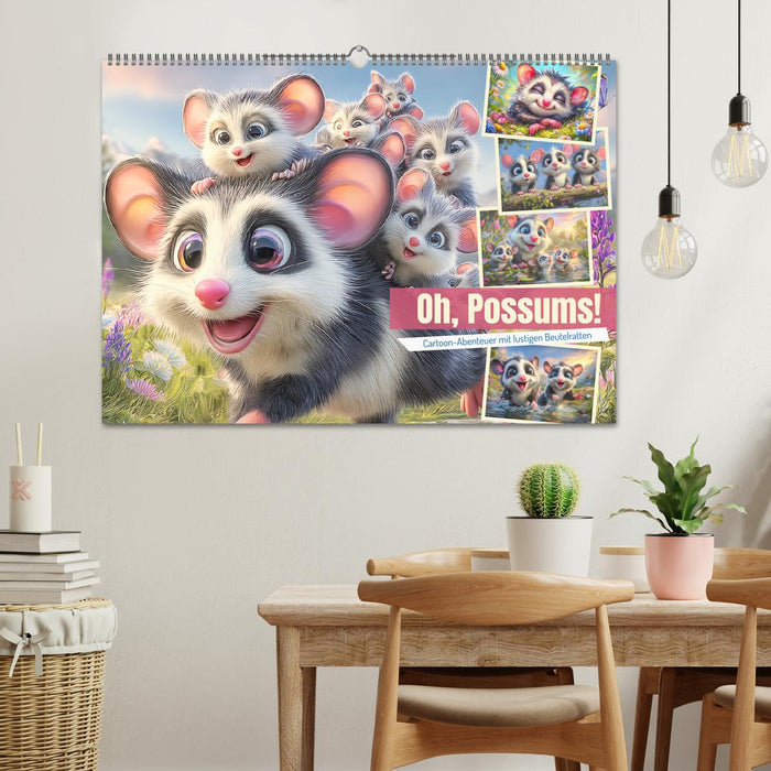 Oh, Possums! Cartoon-Abenteuer mit lustigen Beutelratten (CALVENDO Wandkalender 2026)