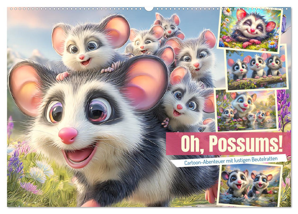 Oh, Possums! Cartoon-Abenteuer mit lustigen Beutelratten (CALVENDO Wandkalender 2026)