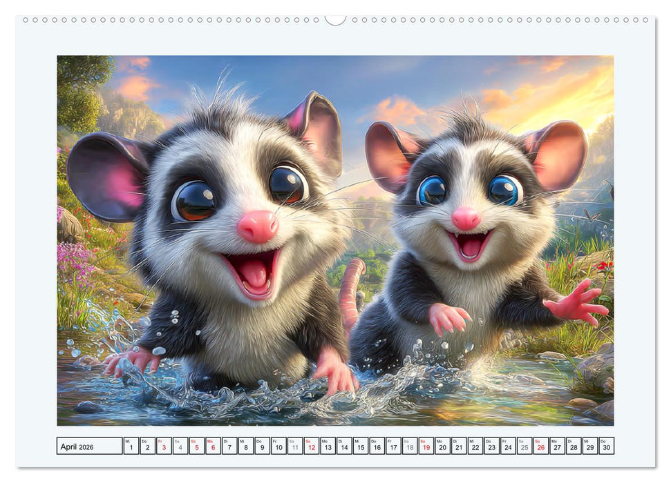 Oh, Possums! Cartoon-Abenteuer mit lustigen Beutelratten (CALVENDO Wandkalender 2026)