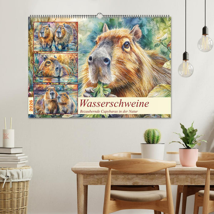 Wasserschweine. Bezaubernde Capybaras in der Natur (CALVENDO Wandkalender 2026)