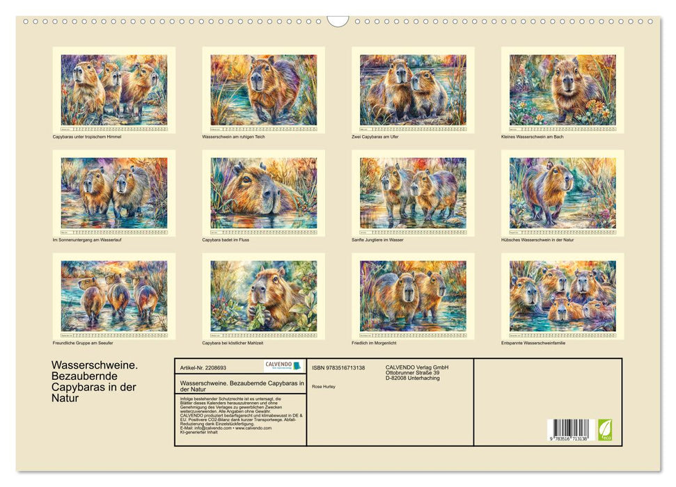 Wasserschweine. Bezaubernde Capybaras in der Natur (CALVENDO Wandkalender 2026)