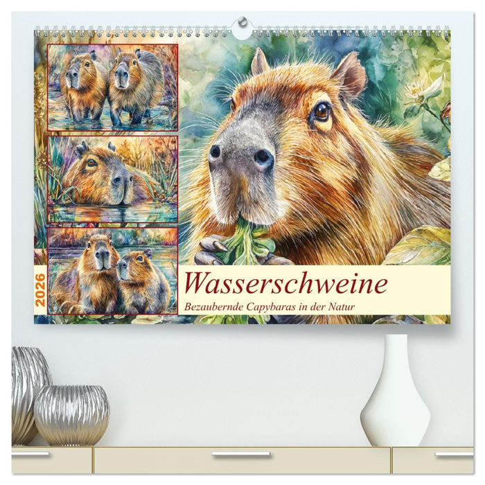 Wasserschweine. Bezaubernde Capybaras in der Natur (CALVENDO Premium Wandkalender 2026)