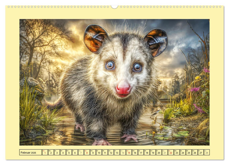 Sanfte Beutelratten. Opossums im stillen Rhythmus der Natur (CALVENDO Wandkalender 2026)