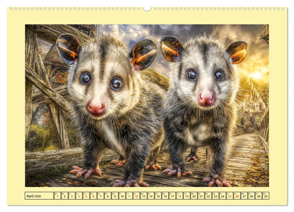 Sanfte Beutelratten. Opossums im stillen Rhythmus der Natur (CALVENDO Wandkalender 2026)