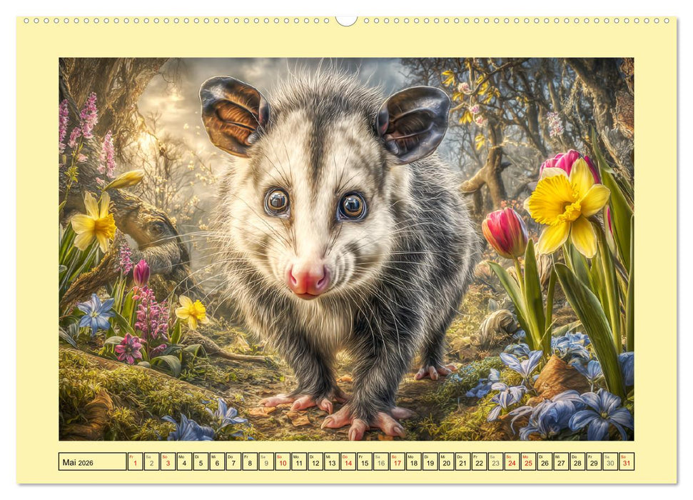 Sanfte Beutelratten. Opossums im stillen Rhythmus der Natur (CALVENDO Wandkalender 2026)