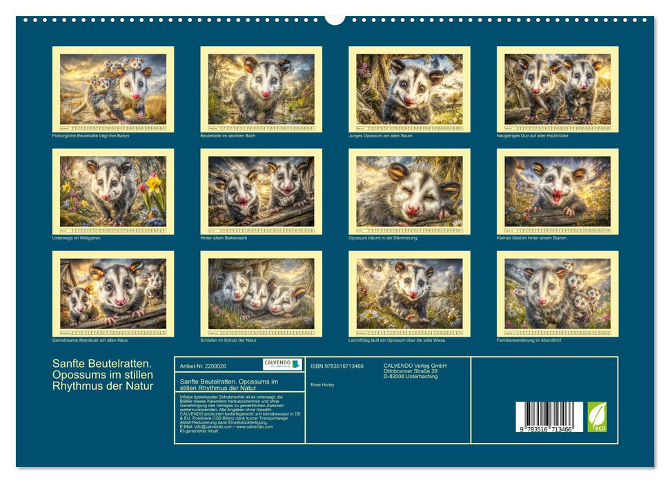 Sanfte Beutelratten. Opossums im stillen Rhythmus der Natur (CALVENDO Premium Wandkalender 2026)