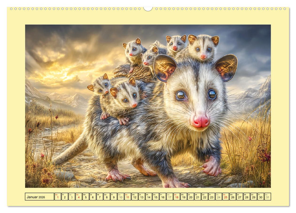 Sanfte Beutelratten. Opossums im stillen Rhythmus der Natur (CALVENDO Premium Wandkalender 2026)