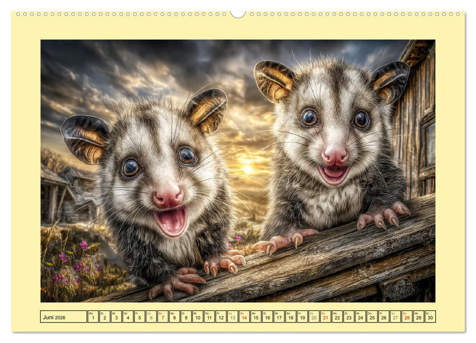 Sanfte Beutelratten. Opossums im stillen Rhythmus der Natur (CALVENDO Premium Wandkalender 2026)