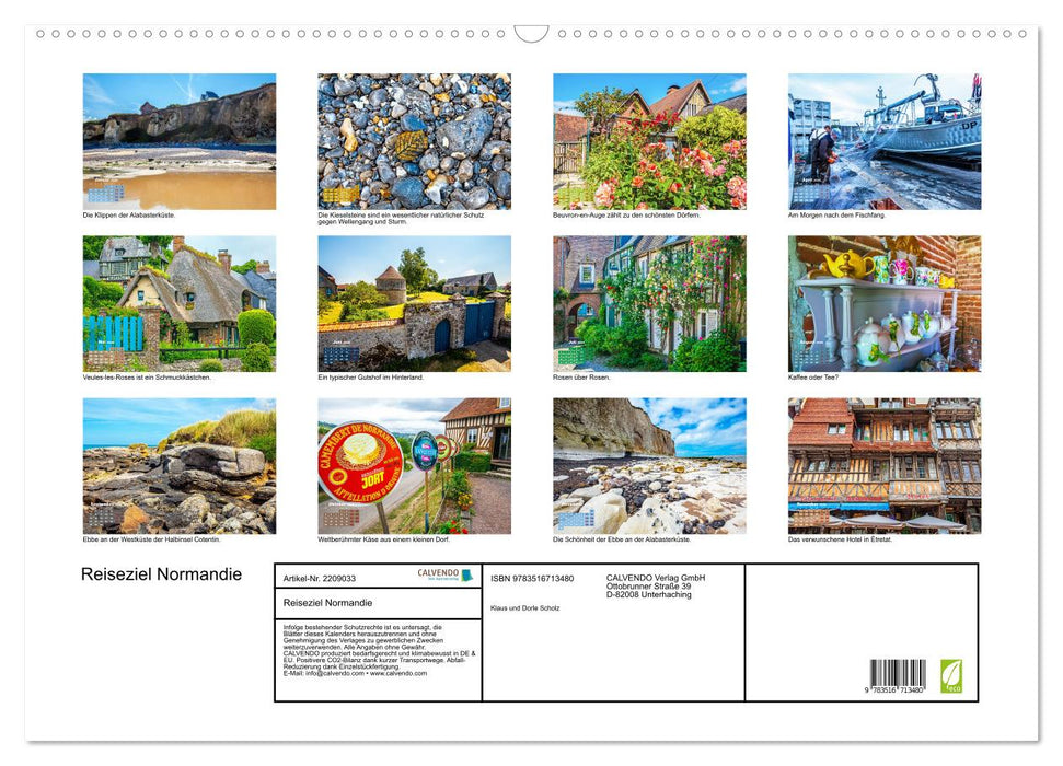 Reiseziel Normandie (CALVENDO Wandkalender 2026)