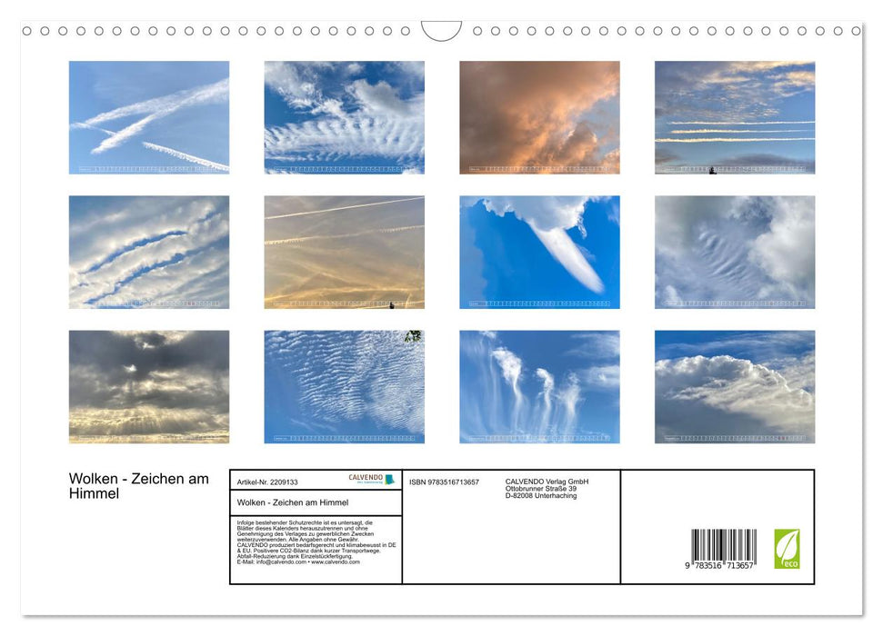 Wolken - Zeichen am Himmel (CALVENDO Wandkalender 2026)