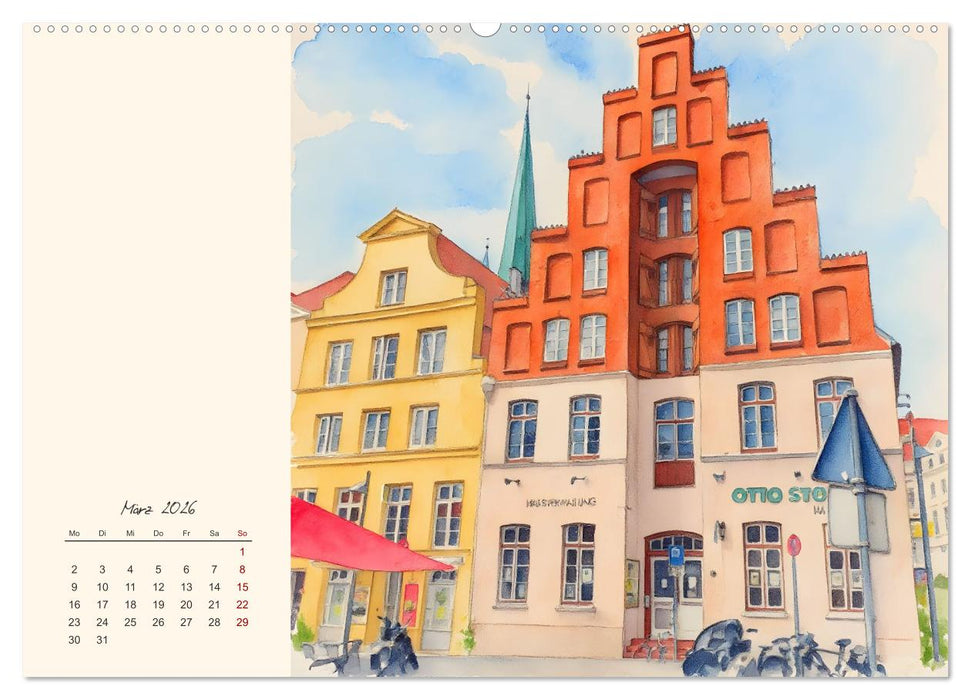 Historische Hansestadt Lübeck (CALVENDO Wandkalender 2026)