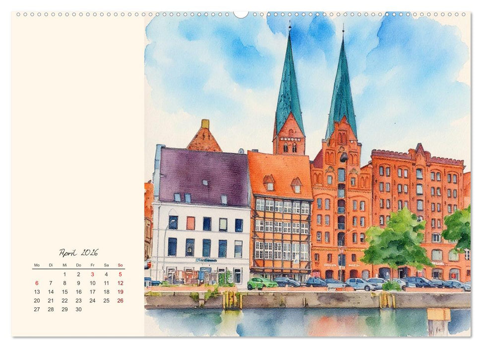 Historische Hansestadt Lübeck (CALVENDO Wandkalender 2026)