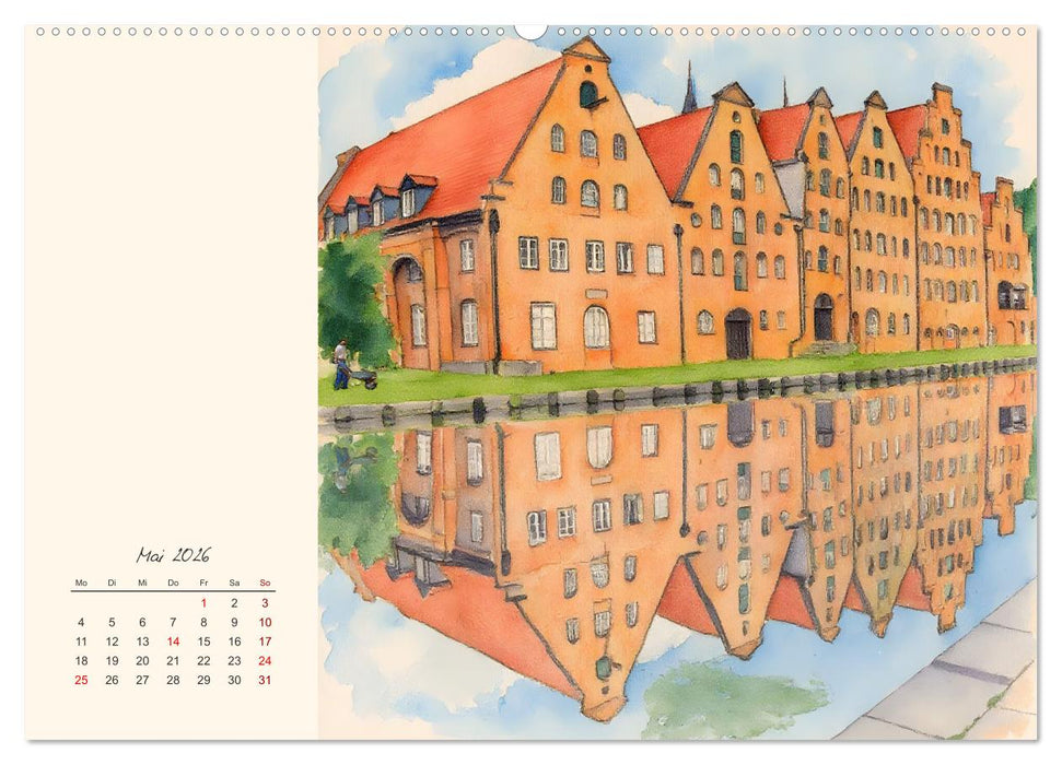 Historische Hansestadt Lübeck (CALVENDO Wandkalender 2026)
