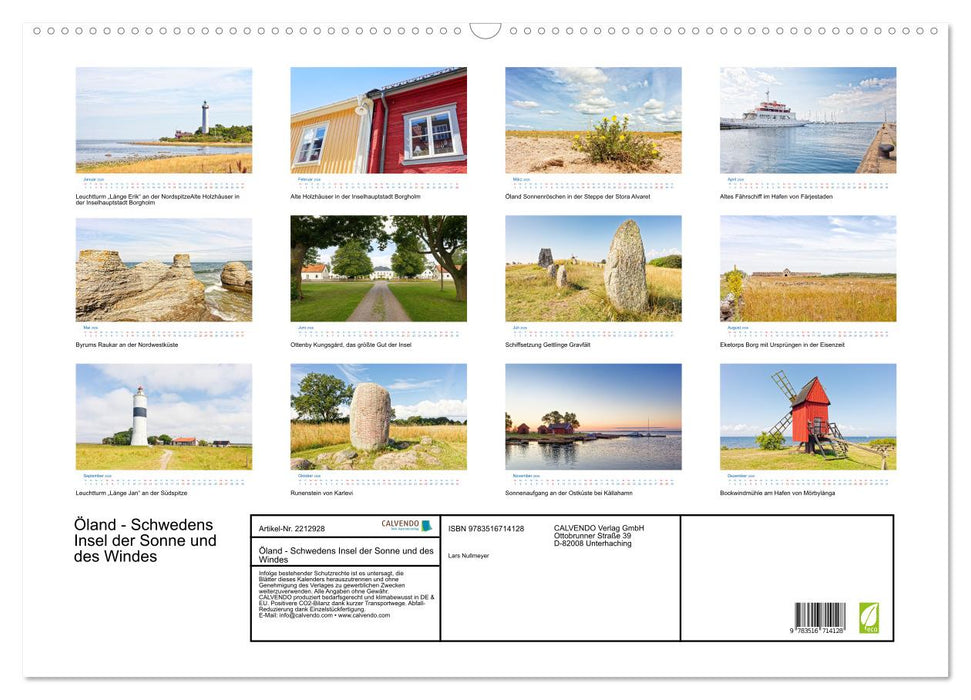 Öland - Schwedens Insel der Sonne und des Windes (CALVENDO Wandkalender 2026)