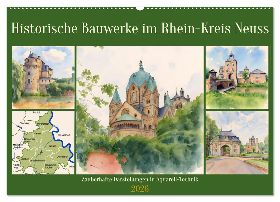 Historische Bauwerke im Rhein-Kreis Neuss (CALVENDO Wandkalender 2026)