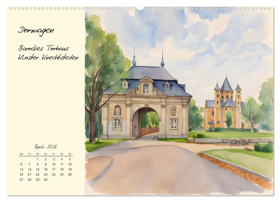 Historische Bauwerke im Rhein-Kreis Neuss (CALVENDO Wandkalender 2026)