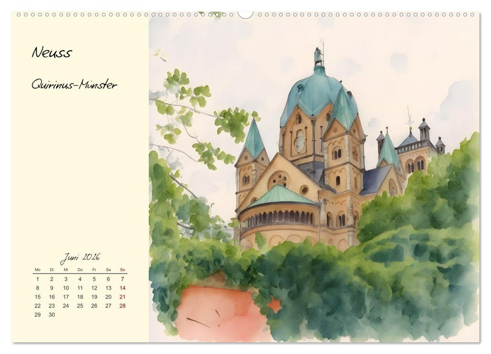 Historische Bauwerke im Rhein-Kreis Neuss (CALVENDO Wandkalender 2026)