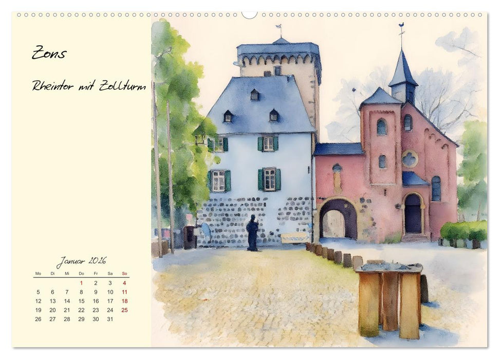 Historische Bauwerke im Rhein-Kreis Neuss (CALVENDO Premium Wandkalender 2026)