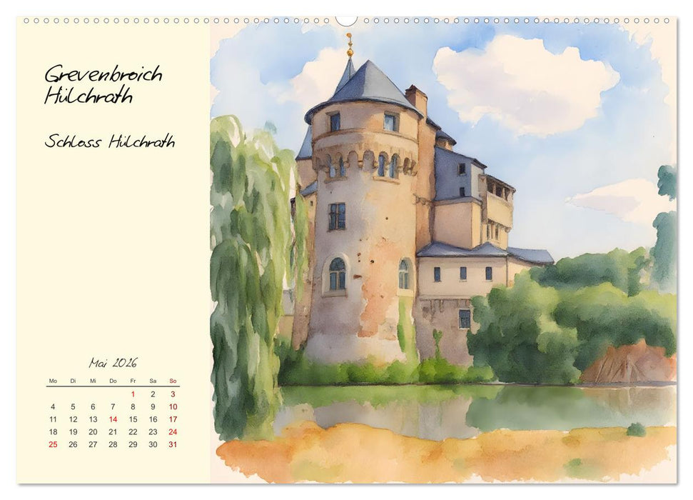 Historische Bauwerke im Rhein-Kreis Neuss (CALVENDO Premium Wandkalender 2026)