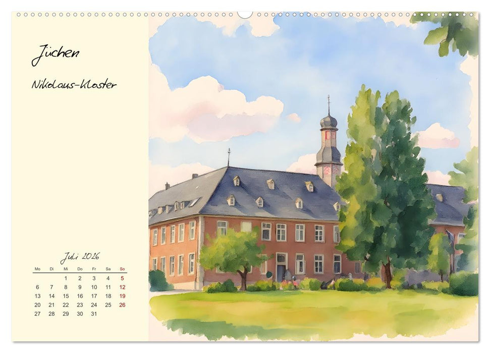 Historische Bauwerke im Rhein-Kreis Neuss (CALVENDO Premium Wandkalender 2026)