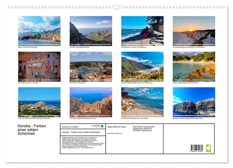 Korsika - Farben einer wilden Schönheit (CALVENDO Wandkalender 2026)