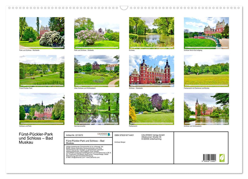 Fürst-Pückler-Park und Schloss – Bad Muskau (CALVENDO Wandkalender 2026)
