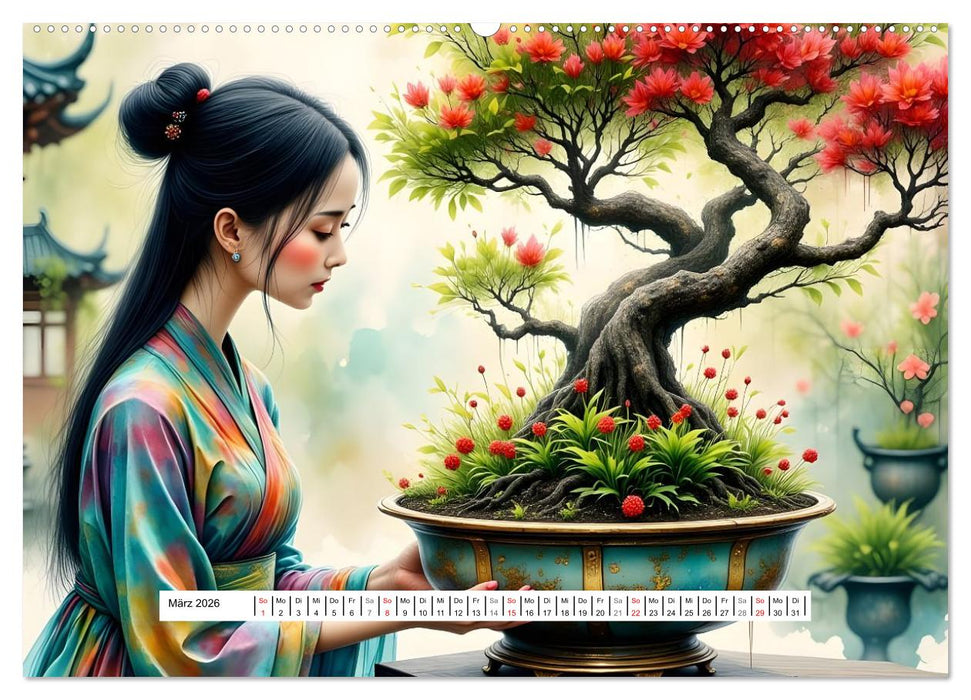 Poesie der Bonsais (CALVENDO Premium Wandkalender 2026)