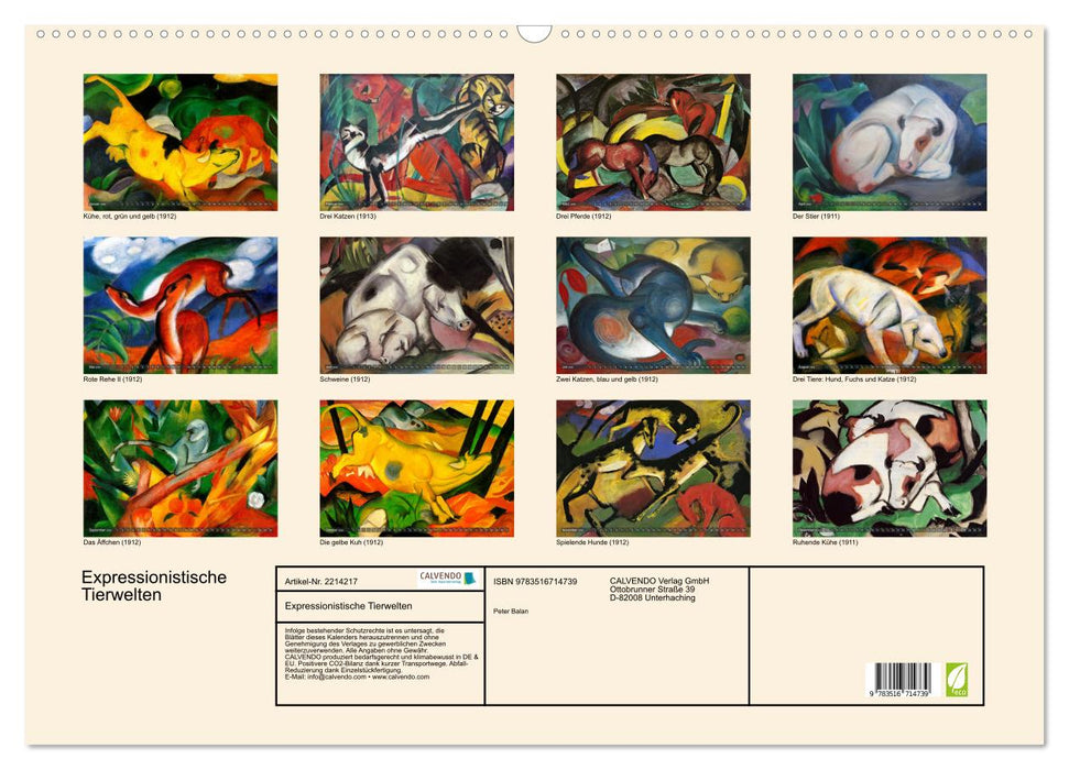 Expressionistische Tierwelten (CALVENDO Wandkalender 2026)