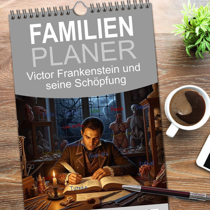 Victor Frankenstein und seine Schöpfung (CALVENDO Familienplaner 2026)