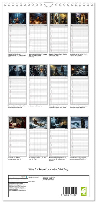 Victor Frankenstein und seine Schöpfung (CALVENDO Familienplaner 2026)
