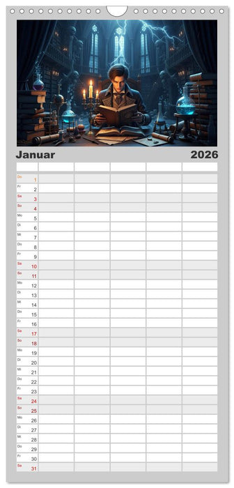 Victor Frankenstein und seine Schöpfung (CALVENDO Familienplaner 2026)