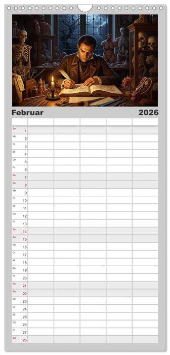 Victor Frankenstein und seine Schöpfung (CALVENDO Familienplaner 2026)