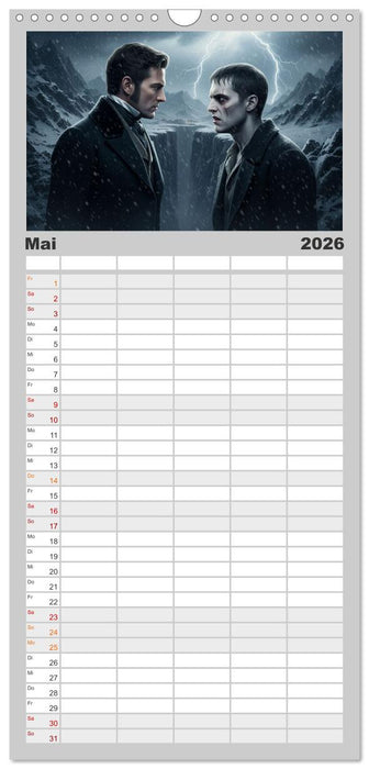 Victor Frankenstein und seine Schöpfung (CALVENDO Familienplaner 2026)