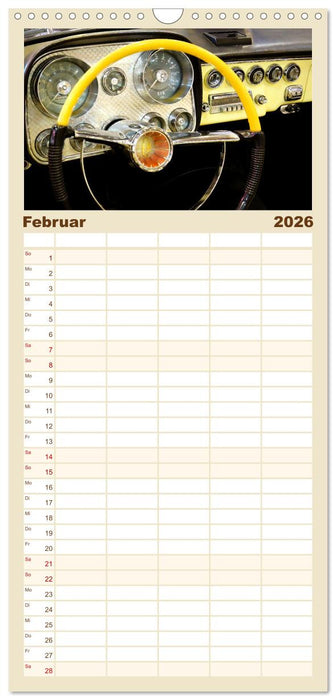 Ikonische US-Car Armaturenbretter (CALVENDO Familienplaner 2026)